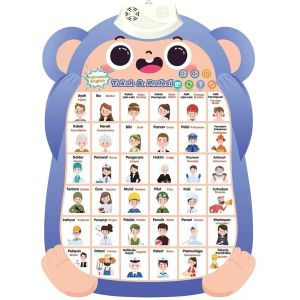 Mainan Edukasi Poster Edukasi Suara Anak Belajar Bahasa Indonesia Arab Inggris / Talking Poster / Poster dinding Suara