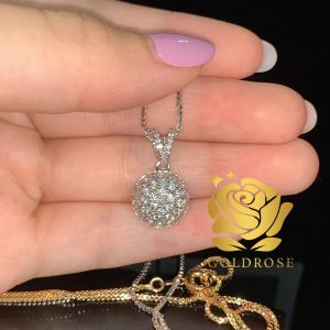 Kalung Titanium Lapis Emas 18k Anti Karat dengan Liontin Swarovski