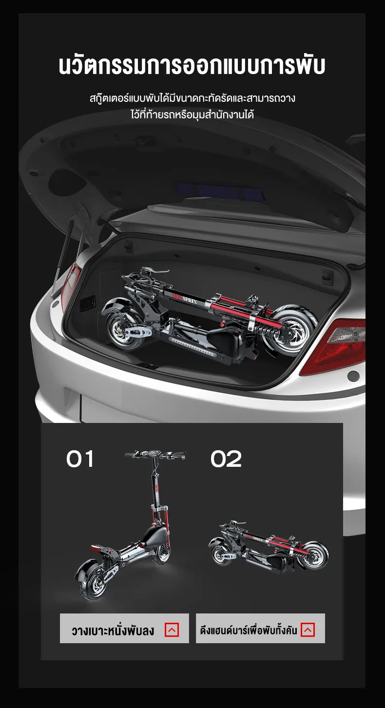 MONSPRIN Q23 scooter ไฟฟ้า ออฟโรด รับ 200kg ระยะ 40-150 km ความเร็ว 55KM/H สกู็ดเตอร์ Scooter รถยนต์ไฟฟ้า รถไฟฟ้า SEALUP