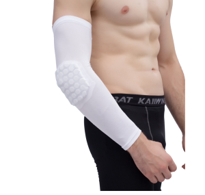 Băng bảo vệ Đầu Gối - Khuỷu Tay bóng rổ có Đệm Tổ Ong (1 chiếc) màu đen trắng chống tuột loại dài ngắn đàn hồi tốt khớp