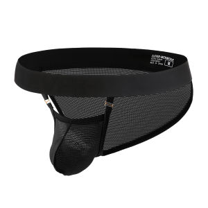 Briefs For Men Mesh U Pouch Transparent Half-Pack Buttocks Underpants High-Fork Hanging Buckle Thin Breathable Mens Underwear