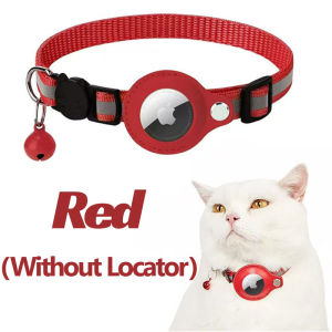 Cat Collar Compatible with AirTag Anti Lost Protective Holder Reflective Breakaway Safety Bell Adjustable Kitten Collar