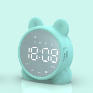 New bluetooth speaker alarm clock for kids sleep bedside LED alarm clock night light for kids digital wake-up temperature home decoration