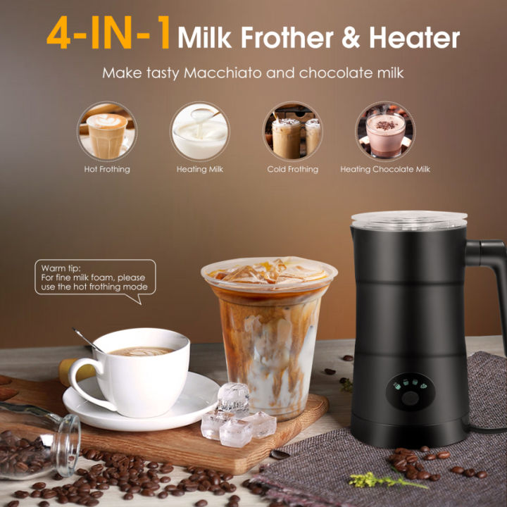 Electric Milk Frother 4 In 1 Automatic Milk Frothers 350ml Large ...