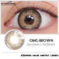【COD】New ~2pc/Pairs OMG~Sweet Girly Brown Contact Lense PURPLE color Big Eye Natural Color Doll Eye Contact Lens Contacts Yearly Use 0 Degree-Diameter 14mm. 