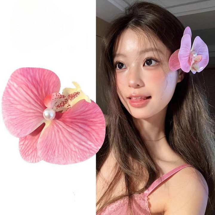 IPINK Fermaglio Per Capelli Con Fiore Di Perle - Clip Barretta Con Cristallo Austriaco E Perle, Oro/Argento