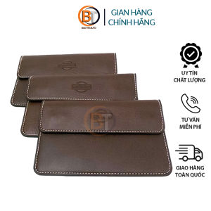 Ví da đựng giấy tờ Logo hãng xe NISSAN Túi đựng giấy tờ xe ô tô Ví nâu đựng giấy tờ xe ô tô cao cấp chống thấm nước