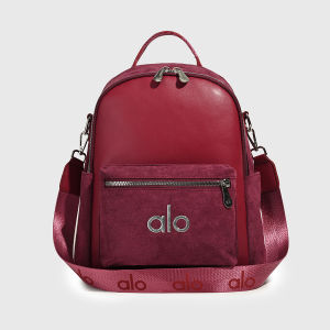 Original ALO Yoga Suede PatchworkBackpack Women Retro Convertible Sling Bag