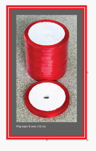 Pita Kain Merah Satin 6 mm / Red Ribbon Rol buat bungkus kado dan dekorasi berbagai acara