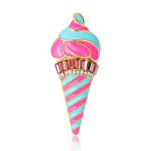 Sophisticated Ice Cream Lapel Pin in Sturdy Farbic Easy to Wear for Parties Supplies and Stage Performances Accessory