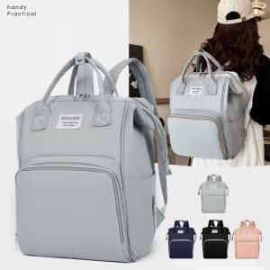 LIAND ผ้าออกซ์ฟอร์ด กระเป๋าเป้แม่ หลายฟังก์ชัน ความจุขนาดใหญ่ กระเป๋าสะพายแม่ แฟชั่น ทนทานต่อการสึกหรอ กระเป๋าผ้าอ้อมเด็ก แม่