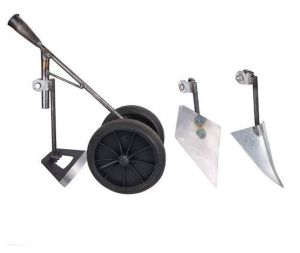 ใหม่ 3 ใน 1 มัลติฟังก์ชั่สองล้อช่วยกำจัดวัชพืชคลายจอบ Ditching จอบ Ditching จอบ Triangle Plough