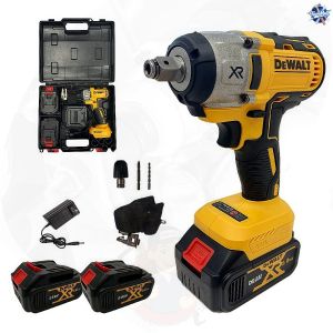 DEWALT ประแจไฟฟ้าไร้สาย บล็อกไฟฟ้าแรงบิดสูง 550 นิวตันเมตร ความเร็วสูงสุด 3500 รอบ/นาที พร้อมแบตเตอรี่ 2 ก้อน และที่ชาร์จ ใช้งานง่าย ทนทาน