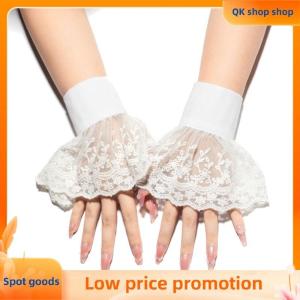 ✨QK shop✨ Lace Cuffs White Detachable Fake Sleeves Wedding Bridal Gowns Sweater Cuff Halloween Costume Cosplay Accessories