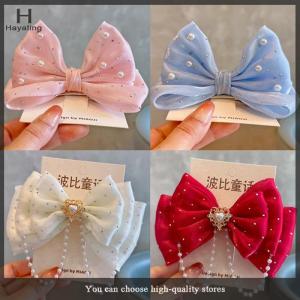 Hayating Bow Girl Headwear Mesh Velvet Hair Clip Party Girl Dance Hair Accessory Hair Clip Red Cute Little Girl Hair Accessories