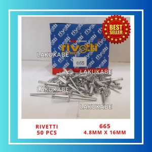 Isi 50 Pcs Paku Rivet Merk Rivetti 665 Ukuran 4.8mm x 16mm