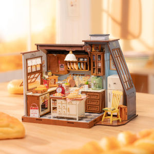 Robotime Rolfe Mini Dollhouse Miniatures Baking Kitchen Furniture Handmade for Child Toy Birthday Gift