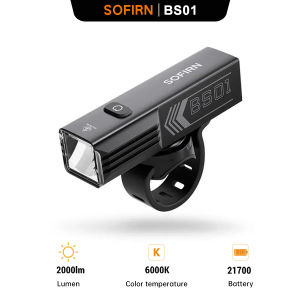 Sofirn BS01 Powerful LED Bicycle Light 2000lm USB Charging 5000mAh Mountain Bike Front Lamp Flashlight with Portable Charging Function