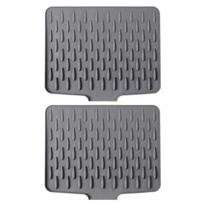 Heat Resistant Grade Silicone Sloped Drying Mat Nonslip Countertops Pad Kitchen Sink Drying Mat for Kitchen Use