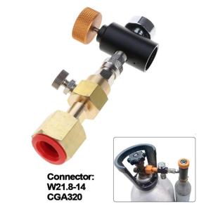 Co2 Refill Station Adapter Tr21-3 for Quooker Tanks to CGA320 W21.8-14 Large CO2 Tanks Quick Disconnect Connector Aluminum