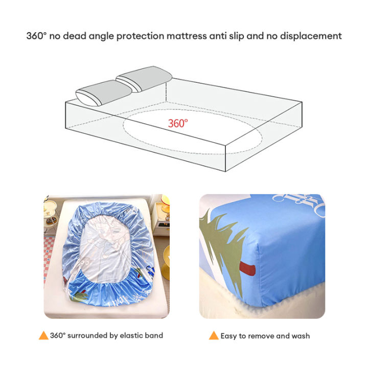 Dansunreve%20Elsa%20Fitted%20Sheet%20Disney/Marvel%20Series%20Snow%20White%20Bedsheet%20Single/Queen/King%20Cartoon%20Mattress%20Protector%20-%20Image%205