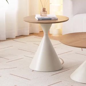 Cream Style round Tea Table Home Living Room Modern Solid Wood Bed & Breakfast Simple Nordic Style