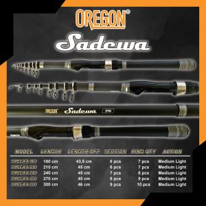 Joran pancing oregon sadewa model antena kolong ringan action medium light