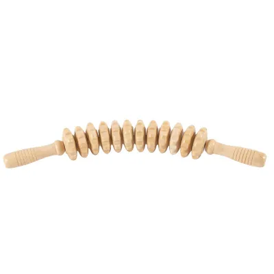 ไม้ลูกกลิ้ง 12 ล้อสําหรับนวดหลัง นวดกล้ามเนื้อ Wooden Massage Roller
