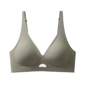 (SG InStock) Suji Semi-Fixed Pad Mesh Patchwork Latex Bra (Suji Bra. Wireless. Seamless. lingerie) - TSB23