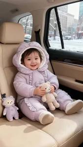Baby Winter Clothes Thickened Fleece Warm Outing Suit Baby Warm Outing Clothes Cotton Winter Romper
