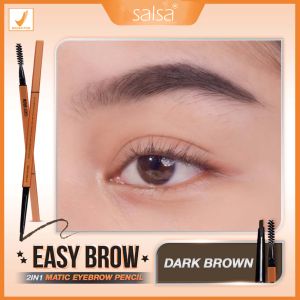 SALSA Easy Brow - Pensil alis putar matic | 2in1 Eyebrow matic | Pensil alis instant longlasting smudge proof