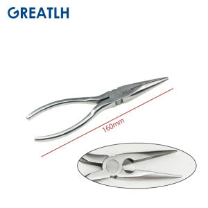 1pcs Stainless Steel Orthopedics Vise Needle Nose Pliers with Serrated Jaws Bone Forcep Veterinary Orthopedics Instrument pet
