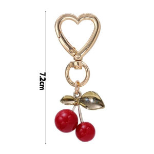 Cherry Bag Charm Red Gold Cherry Women Man Bag Pendant Car House Key Chains Decoration Holiday Gift
