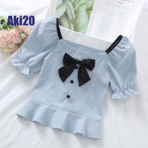 Aki20 Blouses for Ladies Casual Korean Blouses for Women New Design Summer Outfit for Women Tops for Women Blouses for Women Styles 2024 Baju Perempuan