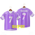 Women's V-neck COQUETTE RIBBON JERSEY Microfiber Jersey T Shirt Lengan Pendek Sport Retro Collar Quick Dry Baju Unisex  FREE NAME AND BACK NUMBER. 