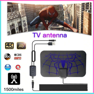 COD Cepat ANTENA TV Digital + BOOSTER DVB-T2 4K High Gain 25dB Spider Pattern Signal Booster Jernih