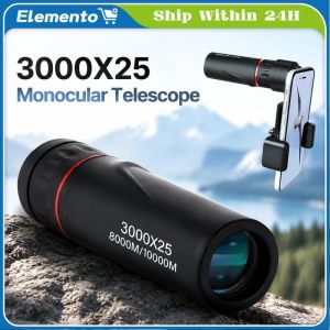 3000x25 Long Range HD Professional Adult Monocular and Mini Portable Telescope for Outdoor Camping and Bird Watch