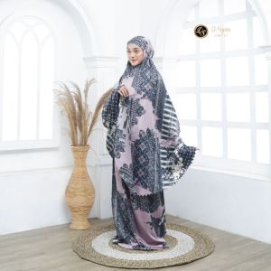 - Mukena Alexsa Traveling Mini Pouch Dewasa Maxmara Lasercut Silk Premium Nyamanhalus lembut tebal