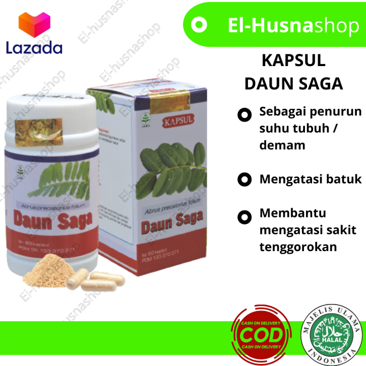 Kapsul Ekstrak Daun Saga Herbal Tazakka Membantu Mengatasi Batuk Isi 60