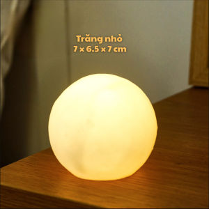 𐙚 Đèn ngủ để bàn LED Mặt Trăng Ngôi Sao Thỏ dễ thương bằng nhựa sáng vàng ấm trang trí decor phòng