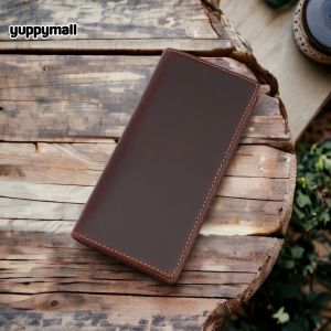 กระเป๋าสตางค์หนังแท้ เกรดพรีเมียม รุ่นใบยาวสองพับ กระเป๋าสตางค์ผู้ชาย หนังวัวแท้ 100%