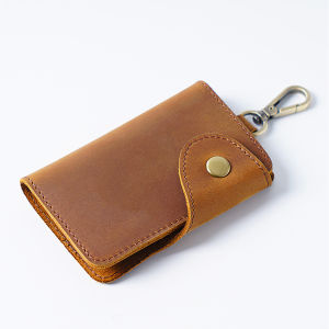 Cowhide Handmade Creative Keychain Genuine Leather Men Women Car Multifunctional Waist Pad Key Card Holder