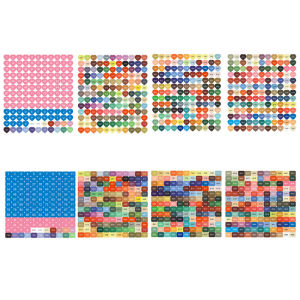 8 Sheets Color Diamond Painted Number StickersHeart + Square Diamond Art Color Labels