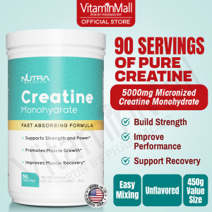 Nutra Botanics Creatine Monohydrate Micronized Powder - Bigger Muscle Size Boost Strength & Power Accelerate Recovery - 450g