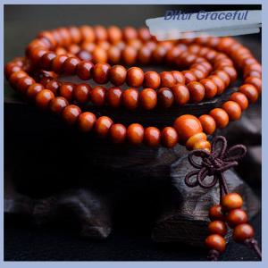 Ditur Sandalwood Tibetan Buddhism Mala Sandal Prayer Beads 108 Beads Bracelet Necklace