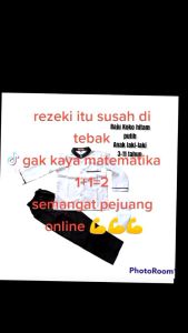 Stelan Baju Koko Hitam Putih Anak Laki-Laki Usia 3-11 Tahun
