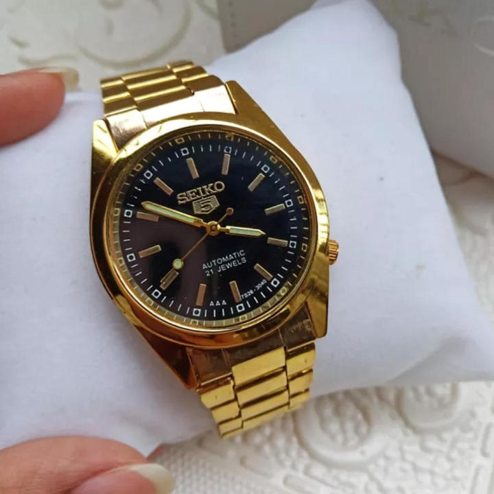 Gold seiko 5 discount watches