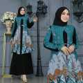 777 GAMIS MEISYA 2 IN 1 ADA DALAMAN JETBLACK OUTER BATIK. 