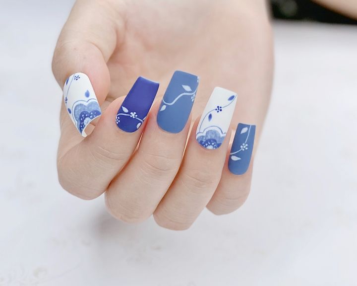 Móng tay giả (Mã K003) Nail box thiết kế thủ công, mẫu vẽ hoạ tiết - Kelly  Nails | Shopee Việt Nam