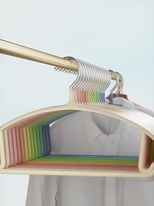Rainbow - Colored Clothes Hanger for Home Use Manganese Steel Plastic Coating Anti | Barangan Berkualiti Reka Bentuk Praktikal Mudah Guna